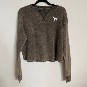 PINK waffle long sleeve shirt